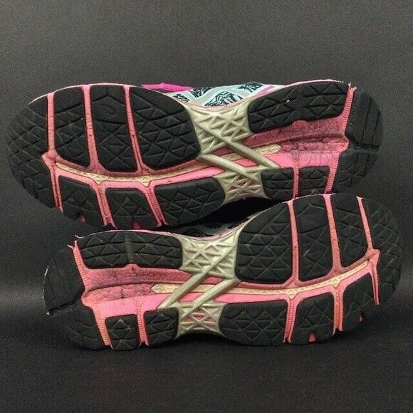 Asics Gel-Kayano 22 -Women's Sz 8.5-Light Blue/Zebra Pattern Running Shoes T5A6N - Picture 6 of 9